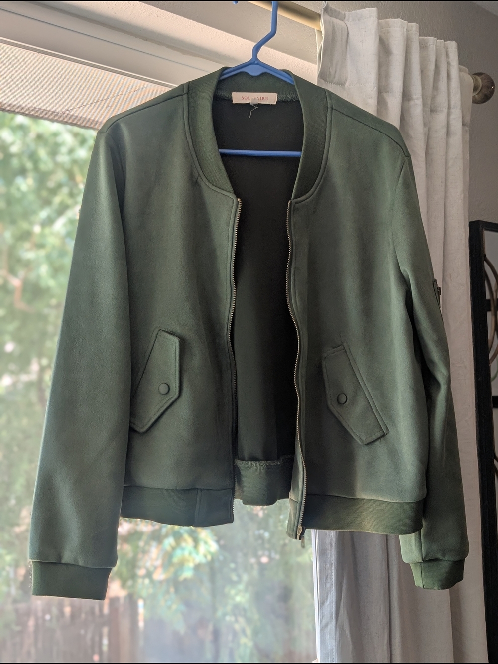 Women's Olive Green Bomber Jacket